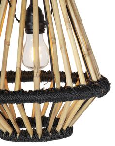 Orijentalna viseća lampa bambus s crnom 32 cm - Evalin