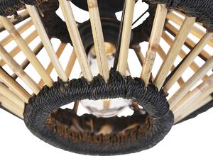 Ruralna stropna lampa bambus s crnom 30 cm - Evalin