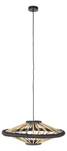 Orijentalna viseća lampa bambus s crnom 60 cm - Evalin