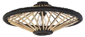Orijentalna stropna lampa bambus s crnom 60 cm - Evalin