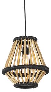 Orijentalna viseća lampa bambus s crnom 32 cm - Evalin