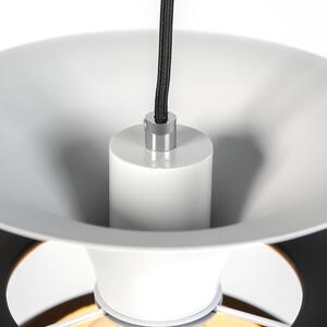 Moderna okrugla viseća svjetiljka crna s bijelom troslojnom - Titus