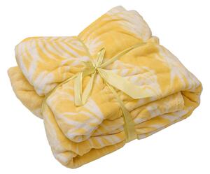 Žuta deka od mikropliša FIEN, 150x200 cm