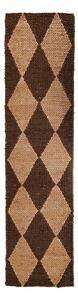 Smeđa/u prirodnoj boji ručno rađena staza od mješavine jute 80x230 cm Effie Diamond – Flair Rugs