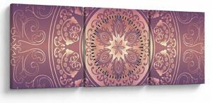 Slika - Mandala na vijoličnem prelivu (sa satom) (90x30 cm)