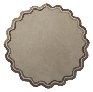 Ručno rađen vunen okrugao tepih u prirodnoj boji ø 180 cm Leo Scallop – Flair Rugs