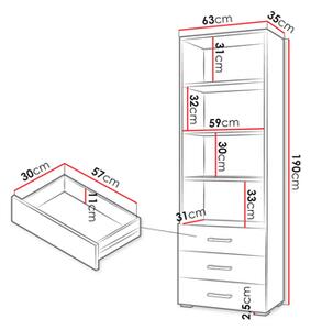 Zondo.hr Regal Teratino 3SZ (bijela) . 1104880