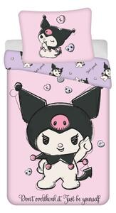 Ružičasta pamučna dječja posteljina za krevet za jednu osobu 140x200 cm Hello Kitty "Kuromi" – Jerry Fabrics