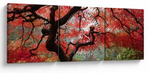 Slika rdečega japonskega javorja, Portland, Oregon (sa satom) (90x30 cm)