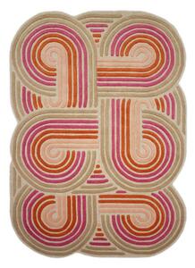Ružičasti ručno rađen vunen tepih 140x200 cm Spiral Shaped – Flair Rugs