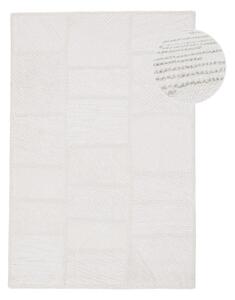Bijeli ručno rađen tepih od mješavine vune 140x200 cm Sculptured Blocks – Flair Rugs