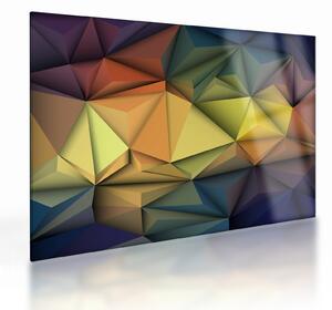 Staklena slika - Poligonalna 3D abstrakcija (70x50 cm)