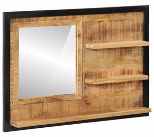 VidaXL Ogledalo s policama 80x8x55 cm od stakla i masivnog drva manga