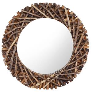 VidaXL Zidno ogledalo od tikovine 60 cm okruglo