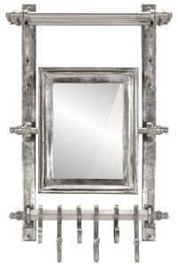 VidaXL Stalak za prtljagu s vješalicama ogledalom aluminijski