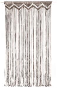 VidaXL Zavjesa s makrameom smeđe-siva 140 x 240 cm pamučna