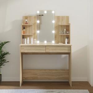 VidaXL Toaletni stolić LED boja hrasta sonome 96x40x142 cm