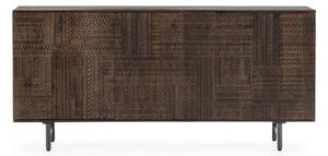 Tamno smeđa komoda od masivnog manga 160x75x40 cm Kalai – MOME