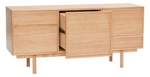 Niska komoda u dekoru hrasta u prirodnoj boji 140x65 cm Cube – Hübsch