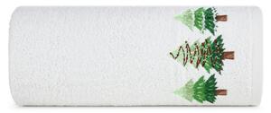 Pamučni božićni ručnik bijele boje s jelkama Širina: 70 cm | Duljina: 140 cm