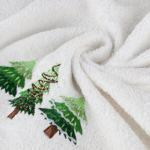 Pamučni božićni ručnik bijele boje s jelkama Šírka: 50 cm | Dĺžka: 90 cm