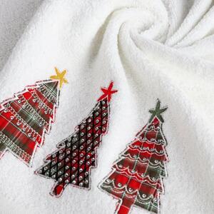 Pamučni božićni ručnik bijele boje s jelkama Širina: 70 cm | Duljina: 140 cm
