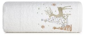 Pamučni božićni ručnik bijele boje sa sobovima Širina: 70 cm | Duljina: 140 cm