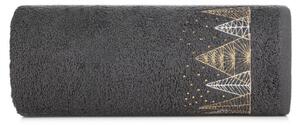 Pamučni ručnik antracit boje sa zlatnim božićnim vezom Širina: 70 cm | Duljina: 140 cm
