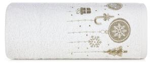 Pamučni božićni ručnik bijele boje s božićnim ukrasima Šírka: 50 cm | Dĺžka: 90 cm