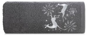 Pamučni božićni ručnik sive boje sa sobovima Šírka: 50 cm | Dĺžka: 90 cm