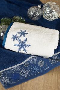 Pamučni plavi ručnik s božićnim vezom Širina: 70 cm | Duljina: 140 cm
