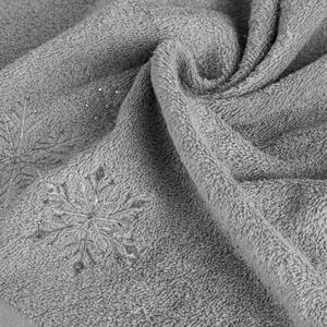 Pamučni božićni ručnik sive boje s finim srebrnim vezom Širina: 70 cm | Duljina: 140 cm