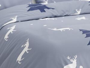 Pamučna posteljina JELEN I DRVO plava Dimenzije posteljine: 2 ks 70 x 90 cm | 200 x 220 cm
