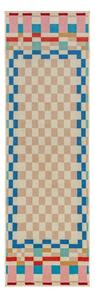 Staza od mješavine vune 80x300 cm Checkered Border – Flair Rugs