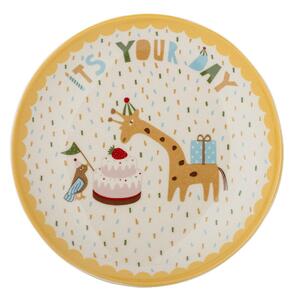 Žuti /krem dječji tanjur od kamenine ø 16 cm Celebrate – Bloomingville Mini