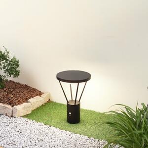 Lucande LED solarna lampa na postolju Elario, 44 cm, crna, senzor, Crno, Aluminij