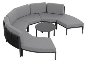 Garden Point Parana Kutna vrtna sofa za 4 osobe s antracitnim pufovima