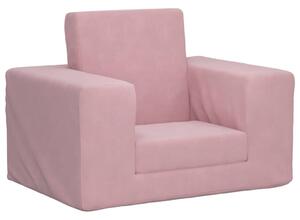 VidaXL Dječji kauč na razvlačenje ružičasti mekani plišani