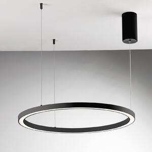 Luce Ambiente Design LED viseća svjetiljka Hoop, crna, Ø 80 cm, metal, CCT, Crno, Dnevni boravak/blagovaonica, Aluminij