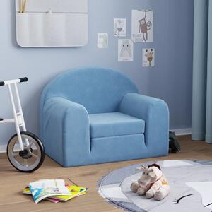 VidaXL Dječji kauč na razvlačenje plavi mekani plišani
