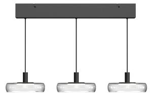 Maytoni LED viseća svjetiljka FLOAT, prozirna/crna, s tri svjetla, 68 cm, staklo/metal, prigušiva, Providna, Dnevni boravak/blagovaonica, Staklo