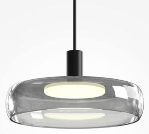 Maytoni LED viseća svjetiljka FLOAT, siva/crna, Ø 20 cm, staklo/metal, prigušiva, Sivo, Dnevni boravak/blagovaonica, Staklo