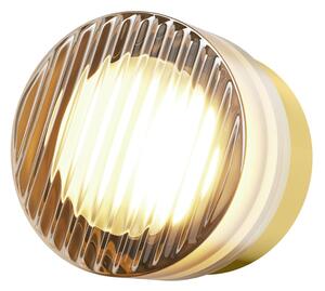 Maytoni OLO LED zidna svjetiljka, teksturirani mjed/jantar, Ø 13 cm CCT, Zlato / mjed, Dnevni boravak/blagovaonica, Staklo