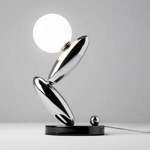 Maytoni LED stolna lampa RESONANCE, platina/opal, 37 cm, metal/staklo, prigušiva, prigušiva, Metalik, Dnevni boravak/blagovaonica, Metal