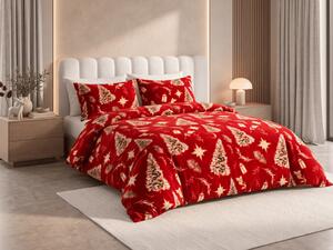 Posteljina mikropliš GOLD CHRISTMAS crvena Dimenzije posteljine: 2 kom 70 x 90 cm | 200 x 220 cm