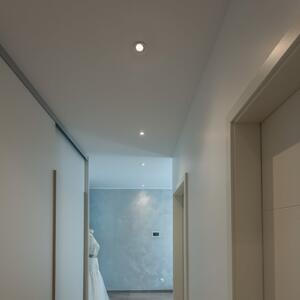SLV LED ugradbena stropna svjetiljka New Tria, okrugla, bijela, 3.000 K, 38°, prigušiva, Bijela, Područje hodnika, Aluminij, Okrugla ugradna svjetla