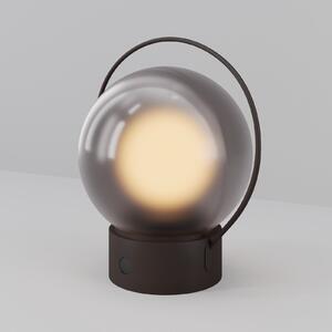 Maytoni Elyra LED punjiva stolna lampa, smeđa, visina 20 cm, IP54, prigušiva, prigušiva, Smeđa / hrđa, Dnevni boravak/blagovaonica, Staklo, Metak