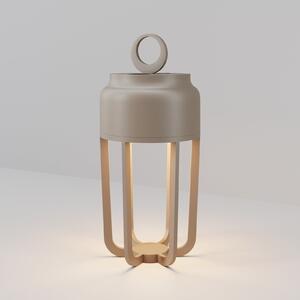 Maytoni Vetra LED punjiva stolna lampa, bež, visina 22 cm, metal, IP54, prigušiva, prigušiva, Bež, Dnevni boravak/blagovaonica, Metal