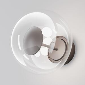 Maytoni Velora vanjska zidna LED svjetiljka, smeđa/prozirna, Ø 20 cm, staklo, IP54, Smeđa / hrđa, Staklo, Metak