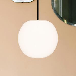 Casablanca Acai viseća lampa, bijela/crna, staklo, Ø 21 cm, E27, prigušiva, Bijela, Dnevni boravak/blagovaonica, Staklo